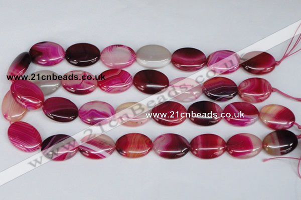 CAG1177 15.5 inches 18*25mm oval line agate gemstone beads