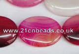 CAG1178 15.5 inches 22*30mm oval line agate gemstone beads