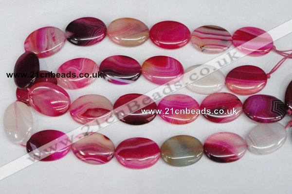 CAG1178 15.5 inches 22*30mm oval line agate gemstone beads