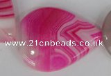 CAG1180 15.5 inches 30*40mm flat teardrop line agate gemstone beads