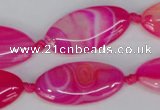 CAG1181 15.5 inches 15*30mm marquise line agate gemstone beads