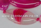 CAG1182 15.5 inches 19*38mm marquise line agate gemstone beads