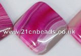 CAG1184 15.5 inches 35*35mm diamond line agate gemstone beads