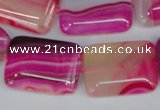 CAG1185 15.5 inches 18*25mm rectangle line agate gemstone beads