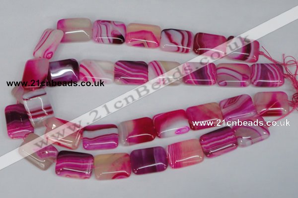 CAG1185 15.5 inches 18*25mm rectangle line agate gemstone beads