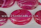 CAG1187 15.5 inches 22*30mm oval line agate gemstone beads