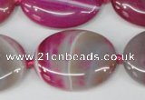 CAG1188 15.5 inches 22*30mm oval line agate gemstone beads