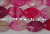 CAG1191 15.5 inches 13*18mm faceted oval line agate gemstone beads