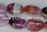 CAG1201 15.5 inches 15*20mm oval line agate gemstone beads