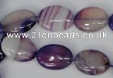 CAG1206 15.5 inches 12*16mm oval line agate gemstone beads