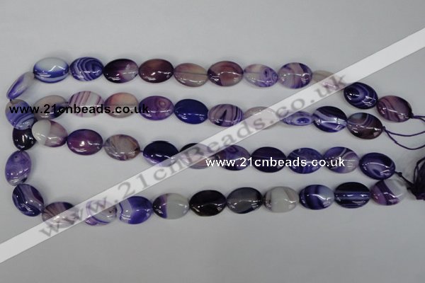 CAG1206 15.5 inches 12*16mm oval line agate gemstone beads