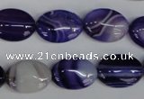 CAG1207 15.5 inches 13*18mm oval line agate gemstone beads