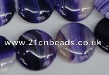 CAG1220 15.5 inches 20mm flat round line agate gemstone beads