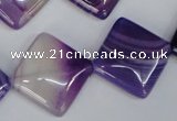 CAG1225 15.5 inches 20*20mm diamond line agate gemstone beads