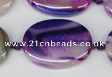 CAG1238 15.5 inches 25*35mm oval line agate gemstone beads