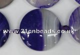 CAG1250 15.5 inches 30mm flat teardrop line agate gemstone beads