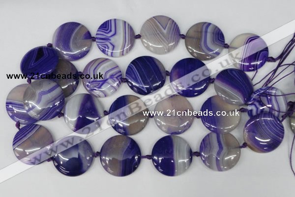 CAG1250 15.5 inches 30mm flat teardrop line agate gemstone beads