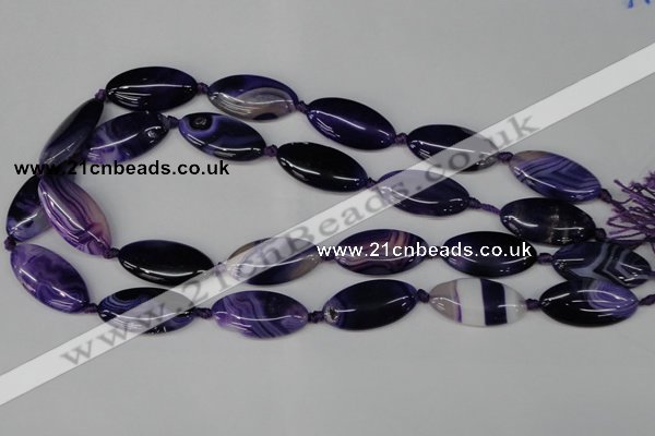 CAG1252 15.5 inches 15*30mm marquise line agate gemstone beads