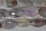 CAG1255 15.5 inches 13*18mm faceted oval line agate gemstone beads