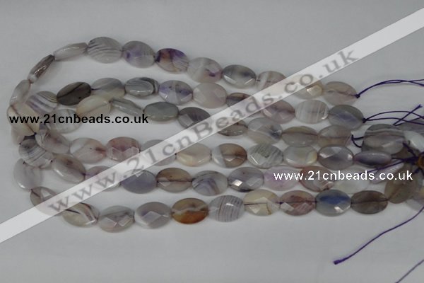 CAG1255 15.5 inches 13*18mm faceted oval line agate gemstone beads