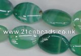 CAG1265 15.5 inches 13*18mm oval line agate gemstone beads