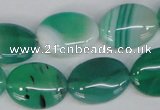 CAG1266 15.5 inches 15*20mm oval line agate gemstone beads