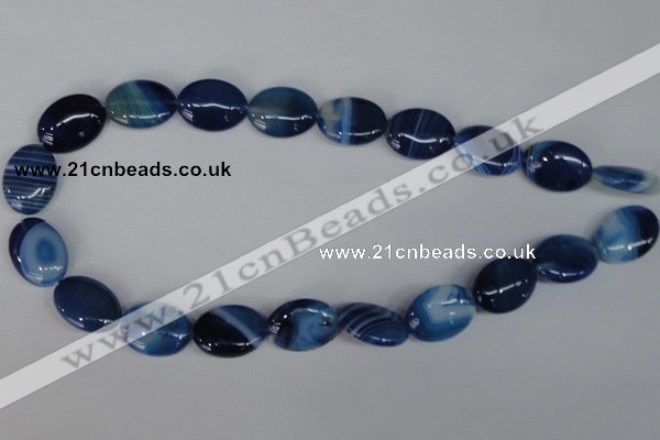 CAG1275 15.5 inches 15*20mm oval line agate gemstone beads