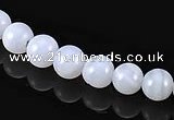 CAG128 6mm smooth round blue lace agate gemstone beads wholesale