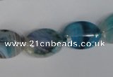 CAG1291 15.5 inches 13*18mm oval line agate gemstone beads