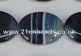 CAG1293 15.5 inches 22*30mm oval line agate gemstone beads