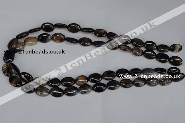 CAG1312 15.5 inches 10*14mm oval line agate gemstone beads