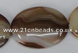 CAG1319 15.5 inches 30*40mm oval line agate gemstone beads