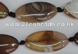 CAG1320 15.5 inches 15*30mm marquise line agate gemstone beads