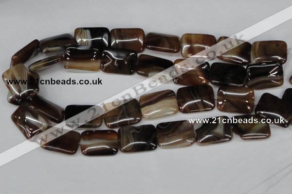 CAG1325 15.5 inches 18*25mm rectangle line agate gemstone beads