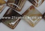 CAG1328 15.5 inches 20*20mm diamond line agate gemstone beads