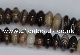 CAG1330 15.5 inches 6*12mm rondelle line agate gemstone beads