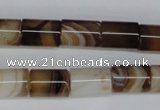 CAG1333 15.5 inches 10*14mm tube line agate gemstone beads