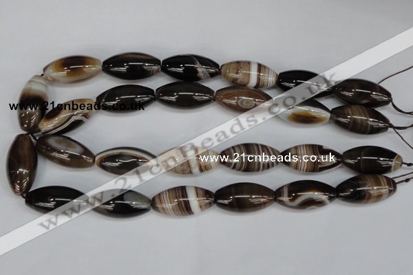 CAG1336 15.5 inches 15*30mm rice line agate gemstone beads