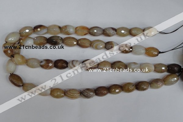 CAG1341 15.5 inches 12*16mm faceted rice line agate gemstone beads