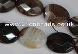 CAG1349 15.5 inches 15*20mm faceted oval line agate gemstone beads