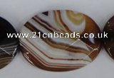 CAG1352 15.5 inches 30*40mm faceted oval line agate gemstone beads