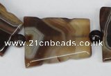 CAG1356 15.5 inches 28*35mm trapezoid line agate gemstone beads