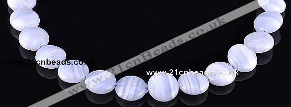 CAG136 coin shape blue lace agate 7*16mm gemstone bead Wholesale