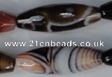 CAG1362 15.5 inches 13*38mm faceted rice line agate gemstone beads