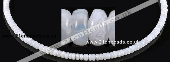 CAG137 3*5mm rondelle blue lace agate gemstone beads Wholesale