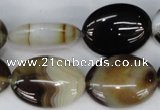 CAG1375 15.5 inches 18*25mm oval line agate gemstone beads