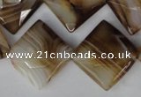 CAG1395 15.5 inches 20*20mm faceted diamond line agate gemstone beads