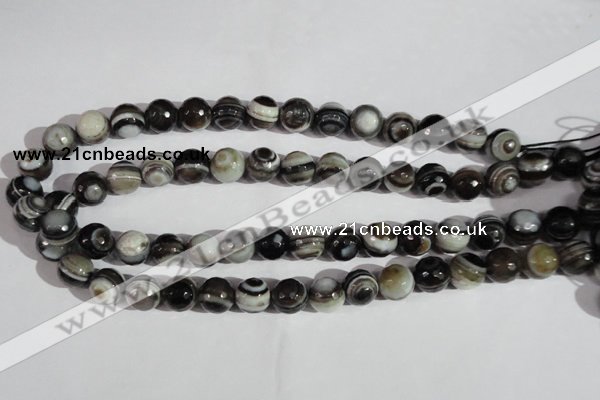 CAG1405 15.5 inches 12mm faceted round line agate gemstone beads