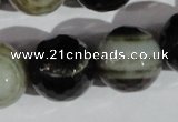 CAG1409 15.5 inches 20mm faceted round line agate gemstone beads