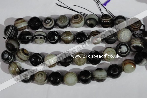 CAG1409 15.5 inches 20mm faceted round line agate gemstone beads